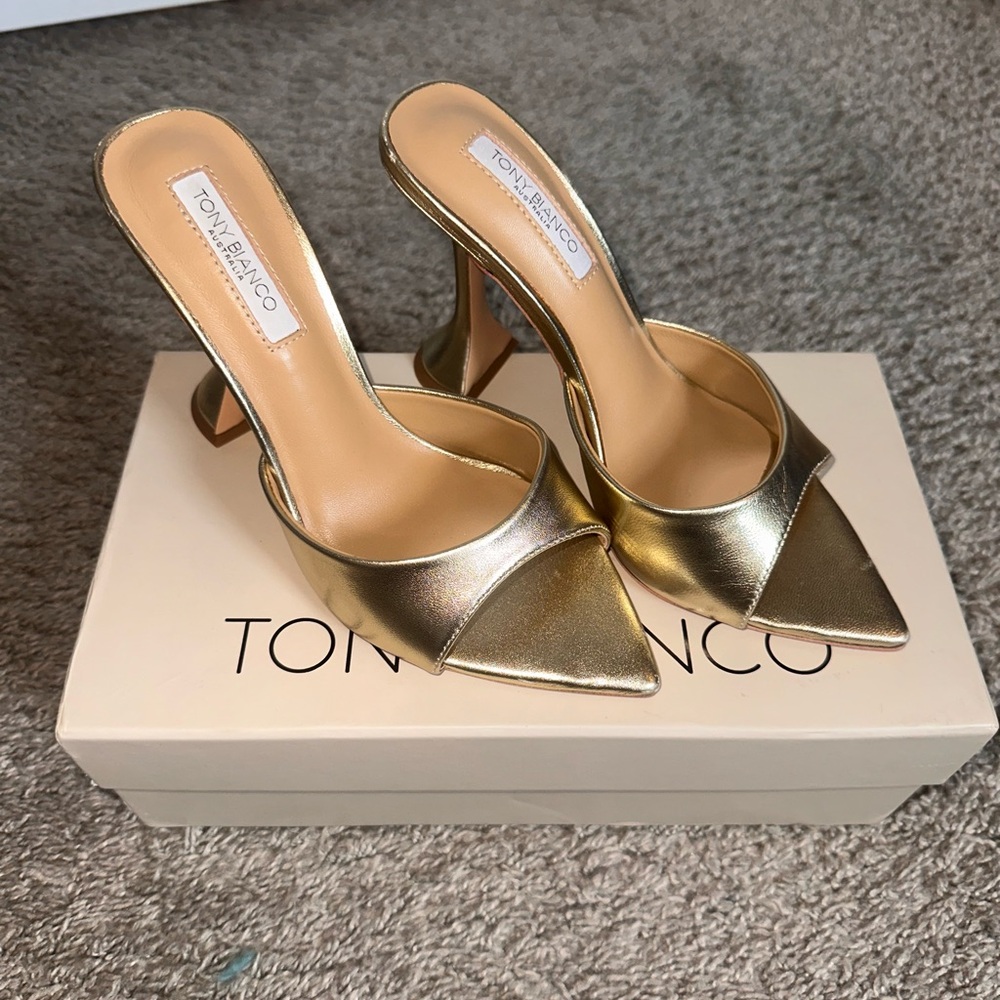 Tony Bianco Metallic Gold Heels